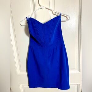 Strapless Cobalt Blue Mini Dress